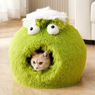 Cartoon Print Winter Enclosed Pet Bed
